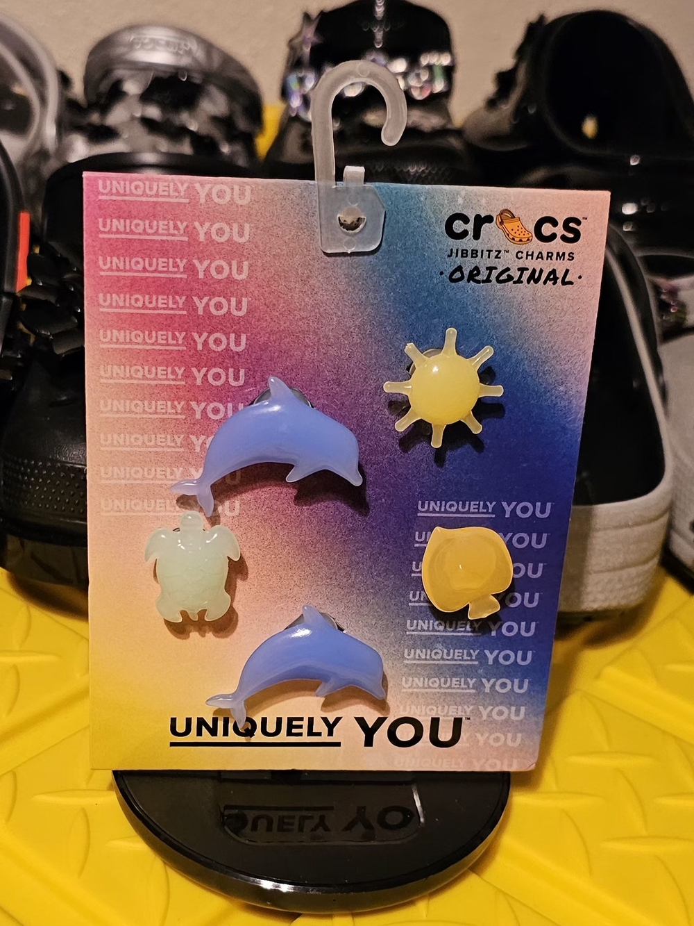 Authentic Crocs Jibbitz With Blue Dolphins, Yellow Sun & Turtle